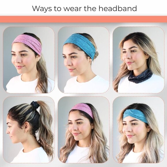 Handmade Red Boho Spandex Headband for Women Wide Yoga Hiking Night Out